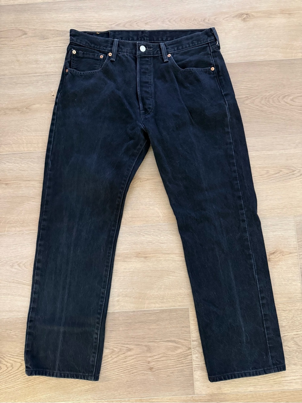 Levi’s Vintage 501 Black Button Fly Blank Red Tab Jeans 34x28